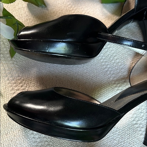 👠Apostrophe Vintage Black Peep Toe Heels - Picture 5 of 16